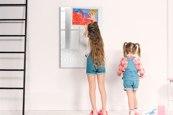 Tableau magnétique effaçable Un miroir avec un emplacement pour les photos