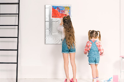 Tableau magnétique effaçable Un miroir avec un emplacement pour les photos