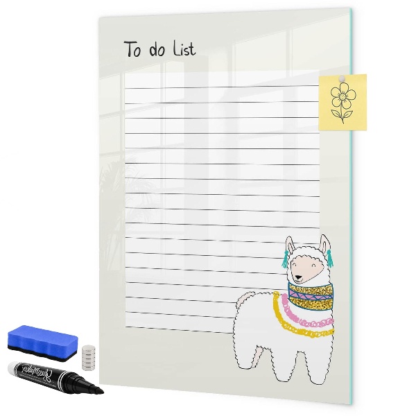 Tableau magnétique effaçable Une liste de choses à faire avec un thème mignon