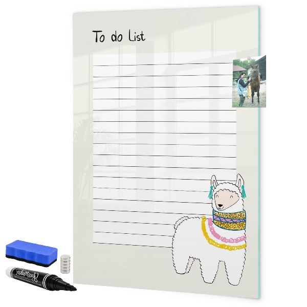 Tableau magnétique effaçable Une liste de choses à faire avec un thème mignon