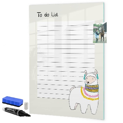 Tableau magnétique effaçable Une liste de choses à faire avec un thème mignon