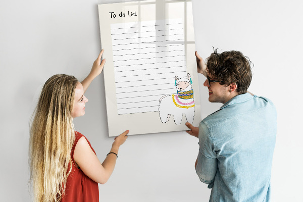 Tableau magnétique effaçable Une liste de choses à faire avec un thème mignon