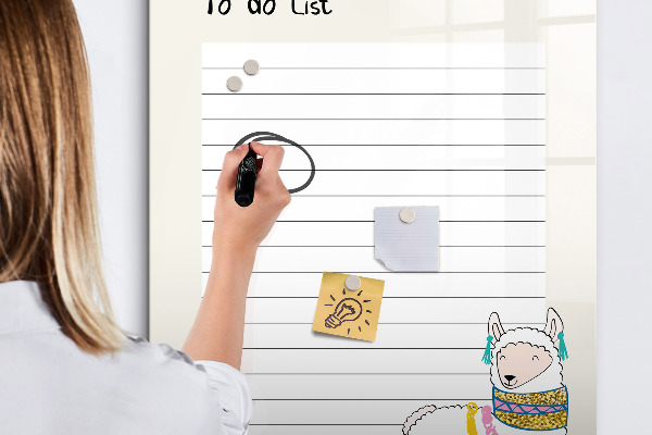 Tableau magnétique effaçable Une liste de choses à faire avec un thème mignon