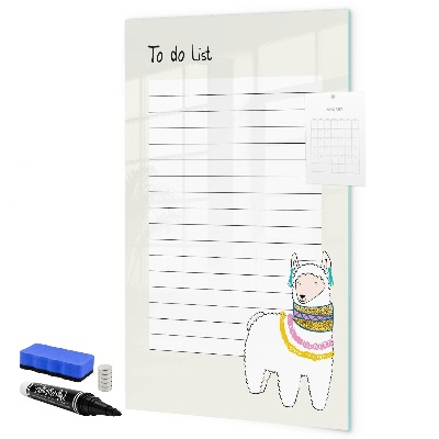 Tableau magnétique effaçable Une liste de choses à faire avec un thème mignon