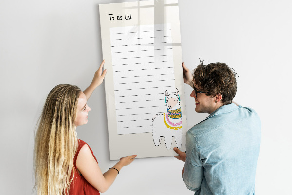 Tableau magnétique effaçable Une liste de choses à faire avec un thème mignon