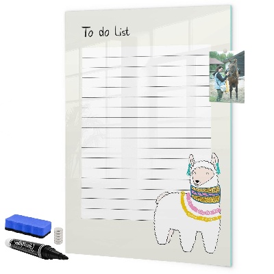 Tableau magnétique effaçable Une liste de choses à faire avec un thème mignon