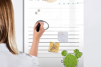 Tableau effaçable magnétique Une liste de choses à faire avec une touche créative