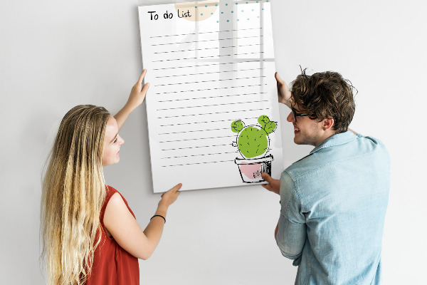 Tableau effaçable magnétique Une liste de choses à faire avec une touche créative