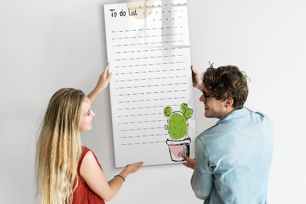 Tableau effaçable magnétique Une liste de choses à faire avec une touche créative