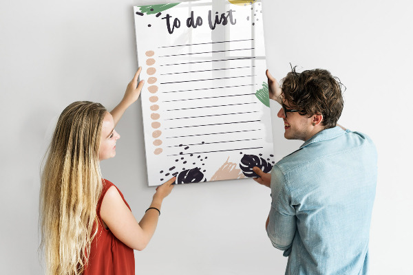Tableau magnétique effaçable Liste de choses à faire avec espace pour les photos