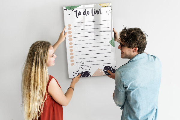 Tableau magnétique effaçable Liste de choses à faire avec espace pour les photos