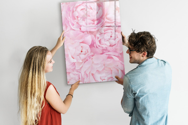 Tableau effaçable magnétique Motif floral avec espace pour photos