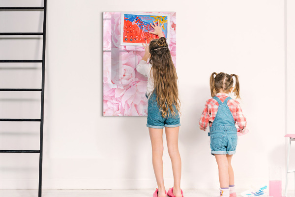 Tableau effaçable magnétique Motif floral avec espace pour photos