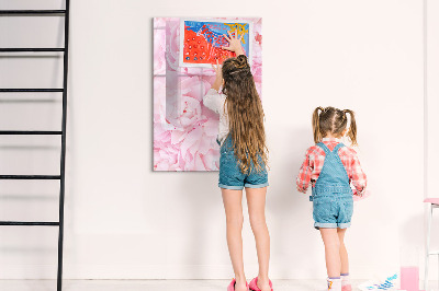 Tableau effaçable magnétique Motif floral avec espace pour photos