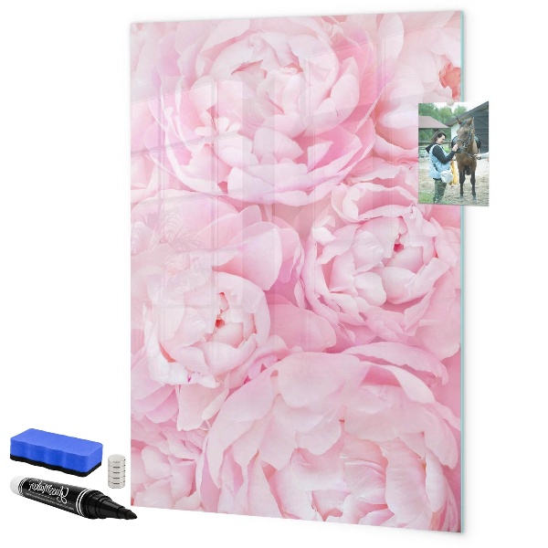Tableau effaçable magnétique Motif floral avec espace pour photos