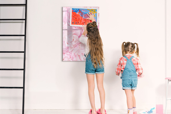 Tableau effaçable magnétique Motif floral avec espace pour photos