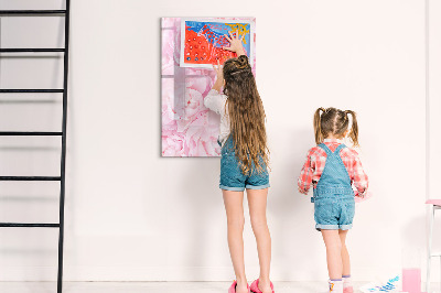 Tableau effaçable magnétique Motif floral avec espace pour photos