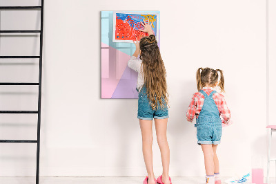 Tableau magnétique effaçable Un tableau coloré pour les notes et les photos