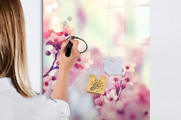 Tableau effaçable magnétique Motif floral avec espace pour photos