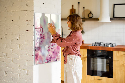 Tableau effaçable magnétique Motif floral avec espace pour photos