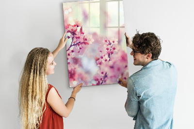Tableau effaçable magnétique Motif floral avec espace pour photos