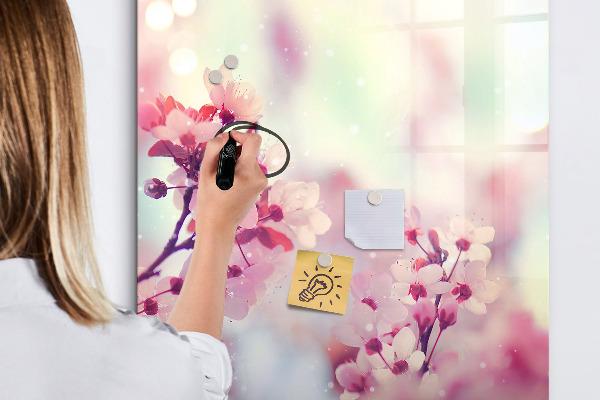 Tableau effaçable magnétique Motif floral avec espace pour photos