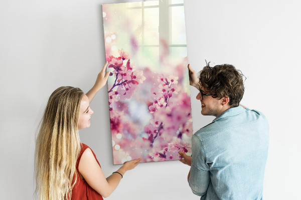 Tableau effaçable magnétique Motif floral avec espace pour photos