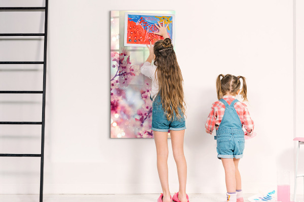 Tableau effaçable magnétique Motif floral avec espace pour photos