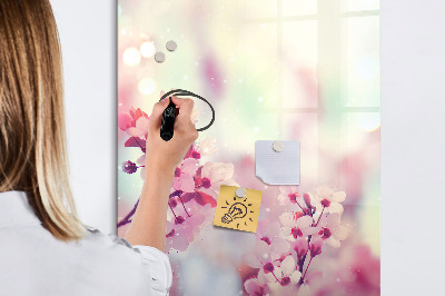 Tableau effaçable magnétique Motif floral avec espace pour photos