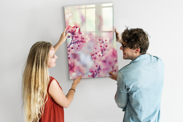 Tableau effaçable magnétique Motif floral avec espace pour photos