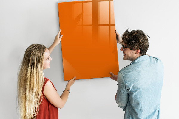 Tableau magnétique effaçable Tableau orange pour les notes et les photos