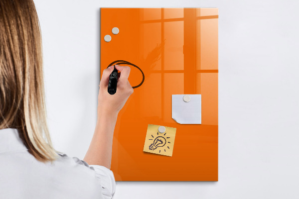 Tableau magnétique effaçable Tableau orange pour les notes et les photos