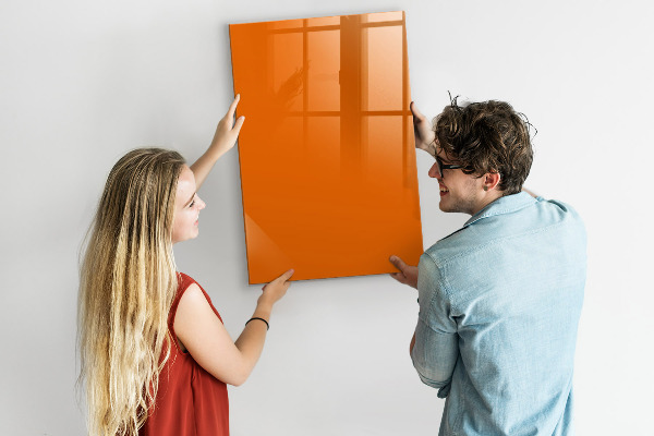 Tableau magnétique effaçable Tableau orange pour les notes et les photos
