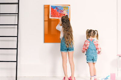 Tableau magnétique effaçable Tableau orange pour les notes et les photos