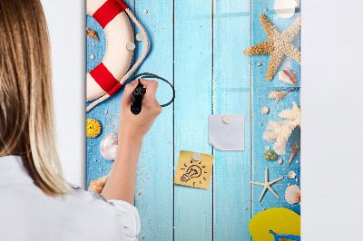 Tableau effaçable magnétique Souvenirs d'été dans un cadre balnéaire
