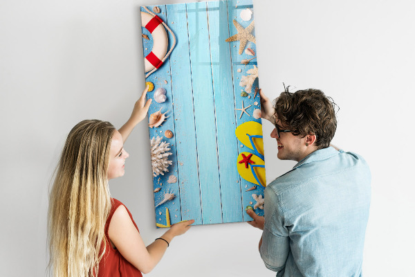Tableau effaçable magnétique Souvenirs d'été dans un cadre balnéaire