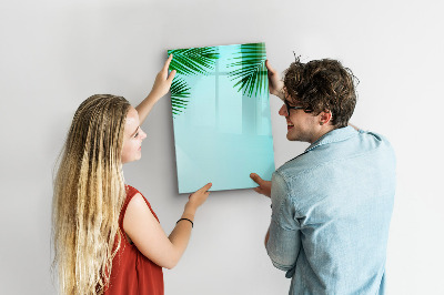 Tableau effaçable magnétique Feuilles vertes et souvenirs en photos