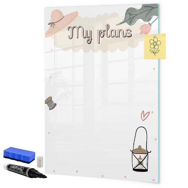 Tableau magnétique effaçable Planifier avec joie et créativité