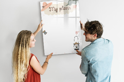 Tableau magnétique effaçable Planifier avec joie et créativité