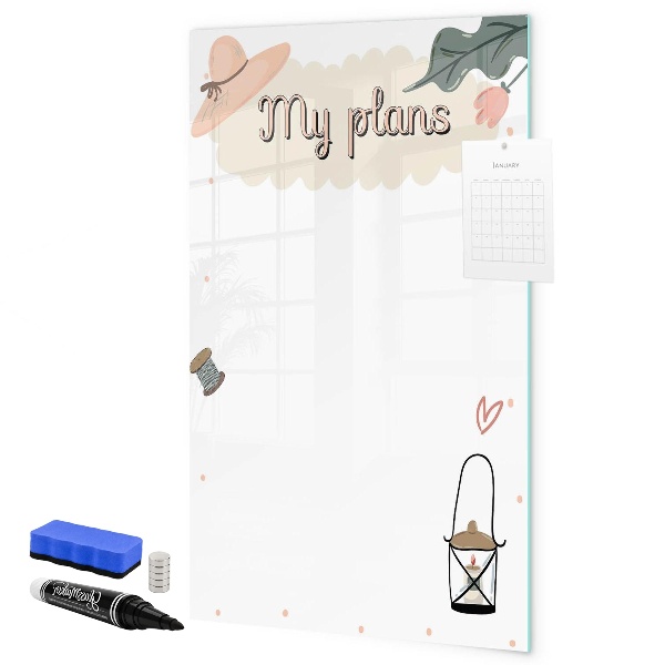 Tableau magnétique effaçable Planifier avec joie et créativité
