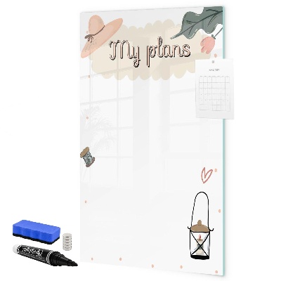 Tableau magnétique effaçable Planifier avec joie et créativité