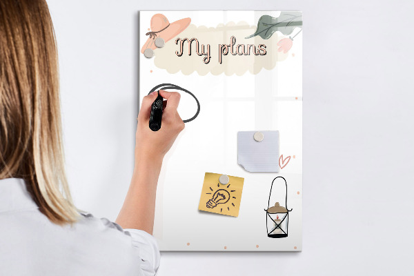 Tableau magnétique effaçable Planifier avec joie et créativité