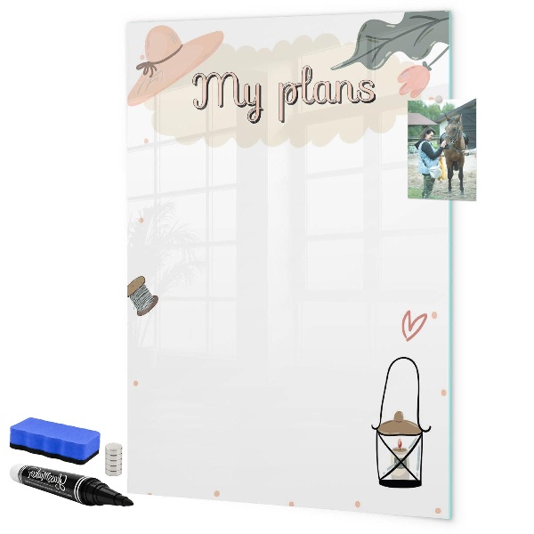 Tableau magnétique effaçable Planifier avec joie et créativité