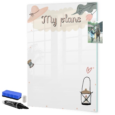 Tableau magnétique effaçable Planifier avec joie et créativité