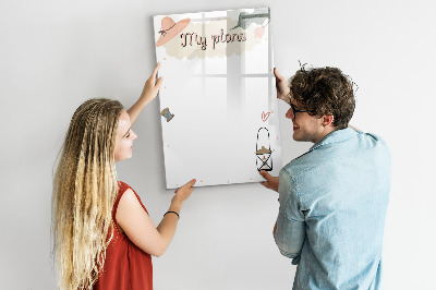 Tableau magnétique effaçable Planifier avec joie et créativité