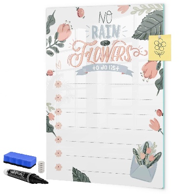 Tableau effaçable magnétique Des fleurs et des souvenirs en un seul lieu