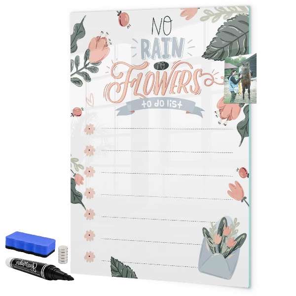 Tableau effaçable magnétique Des fleurs et des souvenirs en un seul lieu