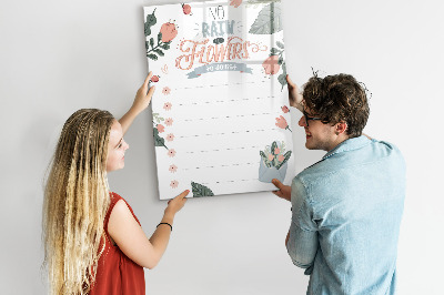 Tableau effaçable magnétique Des fleurs et des souvenirs en un seul lieu