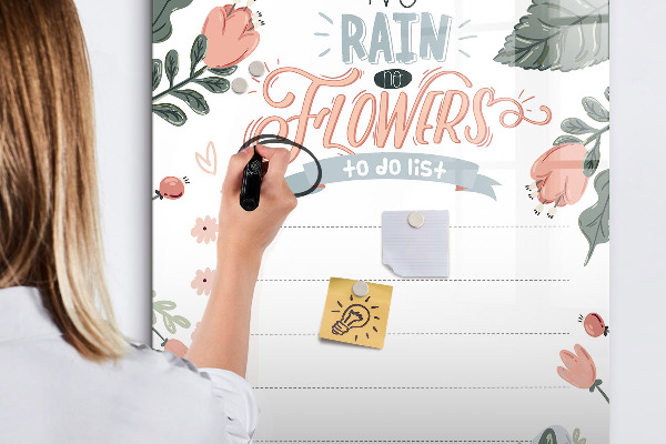 Tableau effaçable magnétique Des fleurs et des souvenirs en un seul lieu