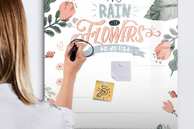 Tableau effaçable magnétique Des fleurs et des souvenirs en un seul lieu